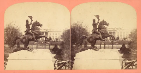 Die kolossale bronzene Reiterstatue von General Andrew Jackson